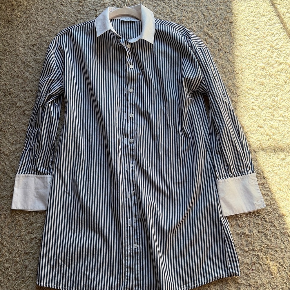 Harshman Blue and White Striped shirt - Picture 2 of 5